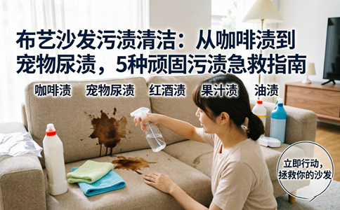 布艺沙发污渍清洁：从咖啡渍到宠物尿渍，5种顽固污渍急救指南